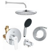 Zestaw Grohe Start Flow bateria wannowo-prysznicowa podtynkowa z deszczownicą i zestawem prysznicowym chrom (29117000, 28741002, 26815000, 27851000, 26962001, 27940001)