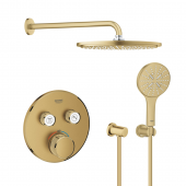Grohe Grohtherm SmartControl zestaw prysznicowy podtynkowy z deszczownicą Cool Sunrise (29119GN0, 27074GN0, 27057GN0, 28362GL1, 26066GN0, 26574GN0)