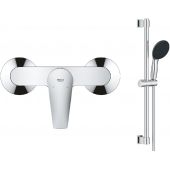 Zestaw Grohe Start Edge bateria prysznicowa ścienna z zestawem prysznicowym StarLight Chrome (24197001, 27942001)