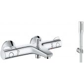 Zestaw Grohe Grohtherm 800 bateria wannowo-prysznicowa termostatyczna z zestawem prysznicowym Euphoria Cosmopolitan chrom (34567000, 27369000)