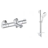 Zestaw Grohe Grohtherm 800 bateria wannowo-prysznicowa termostatyczna z zestawem prysznicowym Vitalio SmartAvtive 150 chrom (34567000, 26598000)