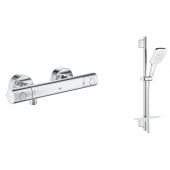 Zestaw Grohe Grohtherm 800 Cosmopolitan bateria prysznicowa termostatyczna z zestawem prysznicowym Vitalio SmartActive 130 Cube chrom (34765000, 26596000)