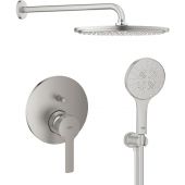 Zestaw Grohe Lineare bateria wannowo-prysznicowa podtynkowa z deszczoenica i zestawem prysznicowym SuperSteel (24064DC1, 26066DC0, 28362DC1, 26658DC0, 26574DC0)