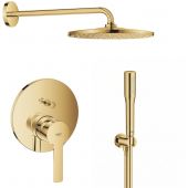 Zestaw Grohe Lineare bateria wannowo-prysznicowa podtynkowa z deszczownica i zestawem prysznicowym Cool Sunrise  (24064GL1, 26558GL0, 28362GL1, 26658GL0, 27400GL0)