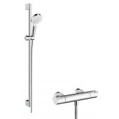 Hansgrohe Crometta zestaw prysznicowy ścienny termostatyczny biały/chrom 27813400