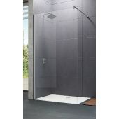 Hüppe Design Pure 4-kąt Walk-In ścianka prysznicowa 120 cm wolnostojąca srebrny mat/szkło przezroczyste Anti-Plaque 8P1109.087.322