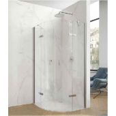 Hüppe Aura pure 1/4 koła drzwi prysznicowe 90 cm prawe srebrny połysk/szkło przezroczyste Anti-Plaque AP0602.069.322