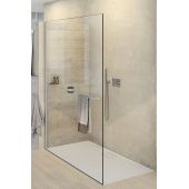 Hüppe Select+ Walk-In ścianka prysznicowa 120 cm wolnostojąca srebrny mat/szkło przezroczyste Anti-Plaque SL0105.087.322