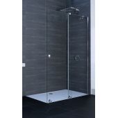 Hüppe Xtensa Pure 4-kąt drzwi prysznicowe 140 cm prawe srebrny połysk/szkło przezroczyste Anti-Plaque XT0225.069.322