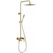 KFA Armatura Logon Brushed Light Gold zestaw wannowo-prysznicowy ścienny z deszczownicą złoty szczotkowany 5136-925-39