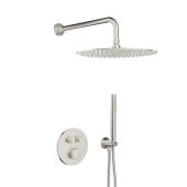 KFA Armatura Moza Brushed Nickel zestaw prysznicowy podtynkowy termostatyczny z deszczownicą nikiel szczotkowany 5739-530-21