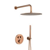 KFA Armatura Moza Rose Gold zestaw prysznicowy podtynkowy termostatyczny z deszczownicą miedź szczotkowana 5739-530-34