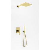 Kohlman Experience Gold zestaw prysznicowy podtynkowy z deszczownicą 25 cm złoty QW210EGDQ25