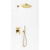 Kohlman Experience Gold zestaw prysznicowy podtynkowy z deszczownicą 30 cm złoty QW210EGDR30