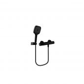 Ksuro 02 zestaw bateria prysznicowa ścienna ze słuchawką 3-funkcyjną czarny mat 17009030