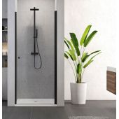New Trendy Superia Black drzwi prysznicowe 80 cm wnękowe czarny półmat/szkło przezroczyste D-0332A