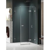 New Trendy Avexa Nickel Brushed kabina prysznicowa 90x90 cm kwadratowa prawa nikiel szczotkowany/szkło przezroczyste EXK-8509