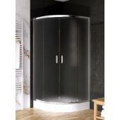New Trendy Suvia kabina prysznicowa 90x90 cm półokrągła chrom połysk/szkło satynowe K-5120