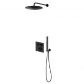 Zestaw Oltens Onega (S) bateria podtynkowa z deszczownicą 30 cm Vindel i kompletem prysznicowym Ume czarny mat 36620300