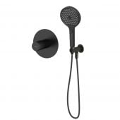 Oltens Hamnes zestaw bateria prysznicowa podtynkowa ze słuchawką 3-funkcyjną Luva EasyClick czarny mat 36035300