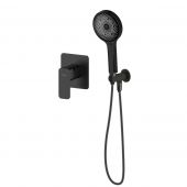 Oltens Hadsel zestaw bateria prysznicowa podtynkowa ze słuchawką 3-funkcyjną Havis EasyClick czarny mat 36036300