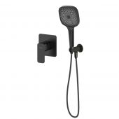 Oltens Hadsel zestaw bateria prysznicowa podtynkowa ze słuchawką 3-funkcyjną Havis EasyClick (S) czarny mat 36037300