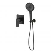 Oltens Hadsel zestaw bateria prysznicowa podtynkowa ze słuchawką 3-funkcyjną Luva EasyClick czarny mat 36038300