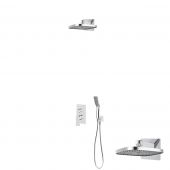 Oltens Hadsel zestaw bateria wannowo-prysznicowa podtynkowa z deszczownicą Vann (S) i słuchawką 1-funkcyjną Tinde chrom 36043100