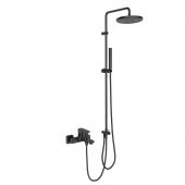 Oltens Hadsel zestaw prysznicowy z baterią wannowo-prysznicową ścienną czarny mat 36054300