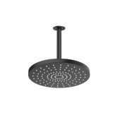 Oltens Pluva Aera deszczownica 25 cm okrągła z ramieniem sufitowym czarny mat 36097300