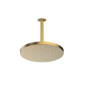 Oltens Pluva Aera deszczownica 25 cm okrągła z ramieniem sufitowym złoto szczotkowane 36097810