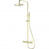 Oltens Molle zestaw prysznicowy ścienny z deszczownicą złoty połysk 36504800