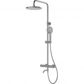 Oltens Vatten Numa zestaw wannowo-prysznicowy ścienny z baterią termostatyczną i deszczownicą nikiel 36507910