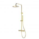 Oltens Vassa zestaw prysznicowy ścienny termostatyczny z deszczownicą złoty połysk 36508800