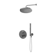 Zestaw Oltens Hamnes bateria podtynkowa z deszczownicą 25 cm Pluva i słuchawką prysznicową Ume grafit 36643400