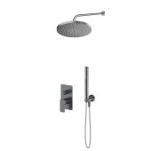 Zestaw Oltens Hadsel bateria podtynkowa z deszczownicą 25 cm Pluva i słuchawką prysznicową Ume grafit 36645400
