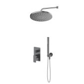 Zestaw Oltens Hadsel bateria podtynkowa z deszczownicą 30 cm Alvo i słuchawką prysznicową Ume grafit 36646400