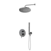 Zestaw Oltens Molle bateria podtynkowa z deszczownicą 25 cm Pluva i słuchawką prysznicową Ume grafit 36654400