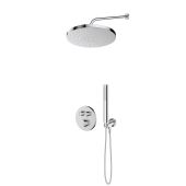 Zestaw Oltens Onega bateria wannowo-prysznicowa podtynkowa termostatyczna z deszczownicą 30 cm Alvo i kompletem prysznicowym Ume chrom 36656100