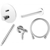 Zestaw Ksuro 02 bateria wannowo-prysznicowa podtynkowa z kompletem natryskowym Oltens i wylewką Ksuro chrom (13006010, 37102100, 37200100, 39304100, 19000010)