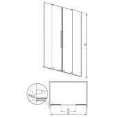 Radaway Furo Black DWD drzwi prysznicowe 168 cm czarny mat/szkło przezroczyste 20231012-161000-38237