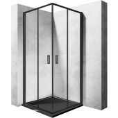 Rea Punto Black kabina prysznicowa 90x90 cm kwadratowa czarny/szkło przezroczyste REA-K4801