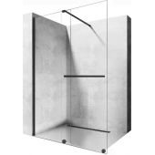 Rea Cortis Black ścianka prysznicowa Walk-In 120 cm czarny półmat/szkło przezroczyste REA-K8880