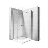 Rea Fold kabina prysznicowa 90x90 cm kwadratowa narożna srebrny aluminiowy/szkło przezroczyste REA-K9991
