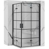 Rea Molier Black Double kabina prysznicowa 80x80 cm kwadratowa czarny półmat/szkło przezroczyste REA-K8537/REA-K8537