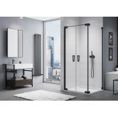 SanSwiss Cadura drzwi prysznicowe 100 cm wahadłowe czarny/szkło przezroczyste CA2C1000607