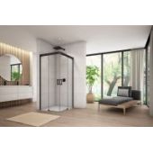 SanSwiss Cadura drzwi prysznicowe 90 cm prawe czarny mat/szkło przezroczyste CAE2D0900607