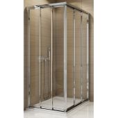 SanSwiss TOP-Line drzwi prysznicowe 90 cm częściowe 1/2 lewe srebrny mat/szkło przezroczyste TOE3G09000107