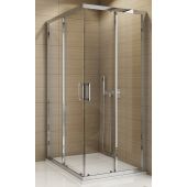 SanSwiss TOP-Line drzwi prysznicowe 80 cm częściowe 1/2 prawe srebrny mat/szkło przezroczyste TOPD08000107
