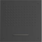 Tres Loft deszczownica 50 cm kwadratowa z kaskadą czarny mat 29995501NM